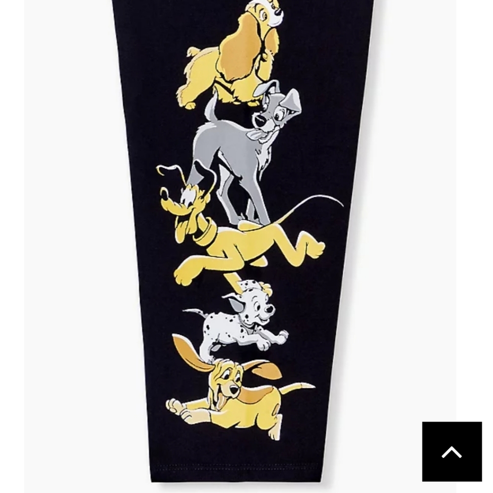 🆕 3X DISNEY ANIMALS DOGS BLACK CROP LEGGING